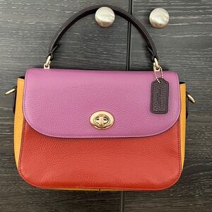 Coach Marlie Top Handle Colour Block Bag